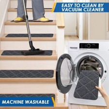 15PCS Non-Slip Carpet Stair Treads 30" x 8" Mats Indoor for Wooden Steps