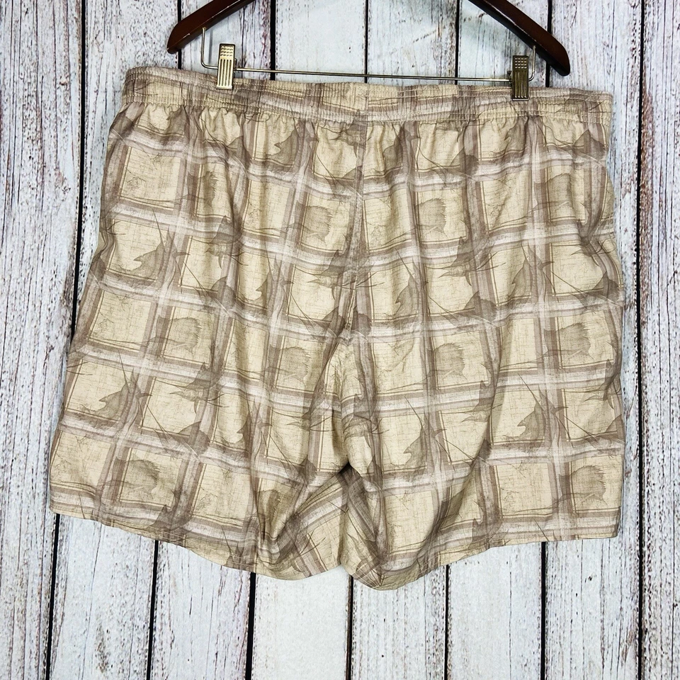 Bermuda de natação masculina Guy Harvey XXL bronzeada espada marlin prancha de peixe barco - Imagem 2 de 4