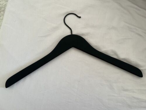 Home Wooden Wood Hanger Suit Hangers Shirt Dress Top Natural Finish Grip Black - Picture 1 of 8