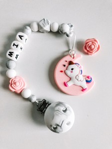 personalised dummy clip and teether