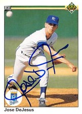 Jose DeJesus autographed Baseball Card (Kansas City Royals) 1990 Upper Deck #255