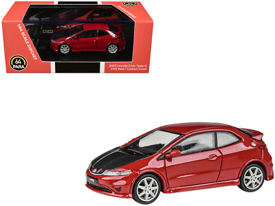 2007 Honda Civic Type R FN2 Milano Red with Carbon Hood 1/64