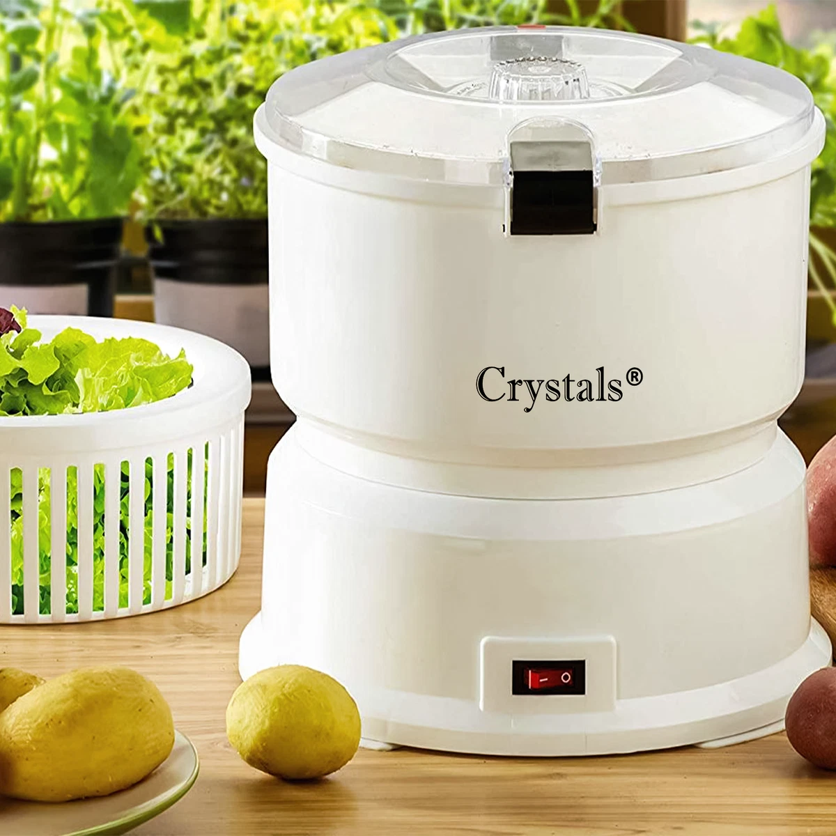 3 in 1 Crystals Automatic Electric Potato,Apple Peeler + Vegetable