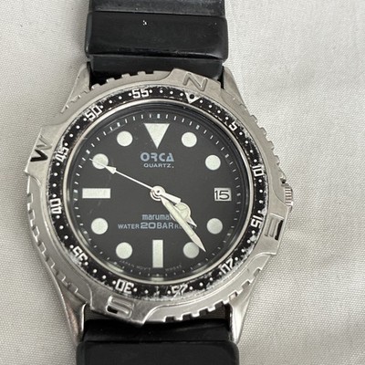 Maruman Orca Quartz Dive Watch From 1990 s Working! New Battery Installed.