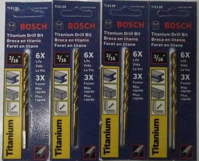 Bosch TI2139 3/16'' Titanium Split Point Jobber Drill Bit 4PKS