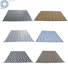 Waterproof Outdoor Rug Reversible Plastic Straw Patio Camping Rugs RV Mat Carpet
