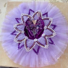 Girls Purple Ballet Tutu Skirt Women Sequined Ballet Dress Dance Costumes