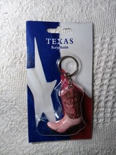 Texas Pink Boot Keychain NEW Cowboy Country