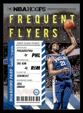 2020-21 Hoops Winter #15 Joel Embiid Frequent Flyers Card Philadelphia 76ers