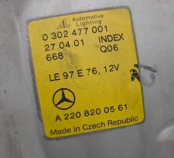 00-02 Faro delantero izquierdo mercedes w220 s430 2208200561 Foto 2 de 4