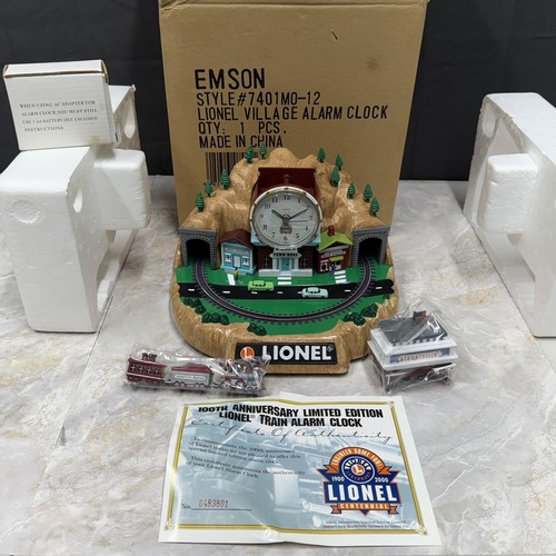 Lionel 100th Anniversary Limited Edition Train & Station Alarm Clock WITH TRAIN!