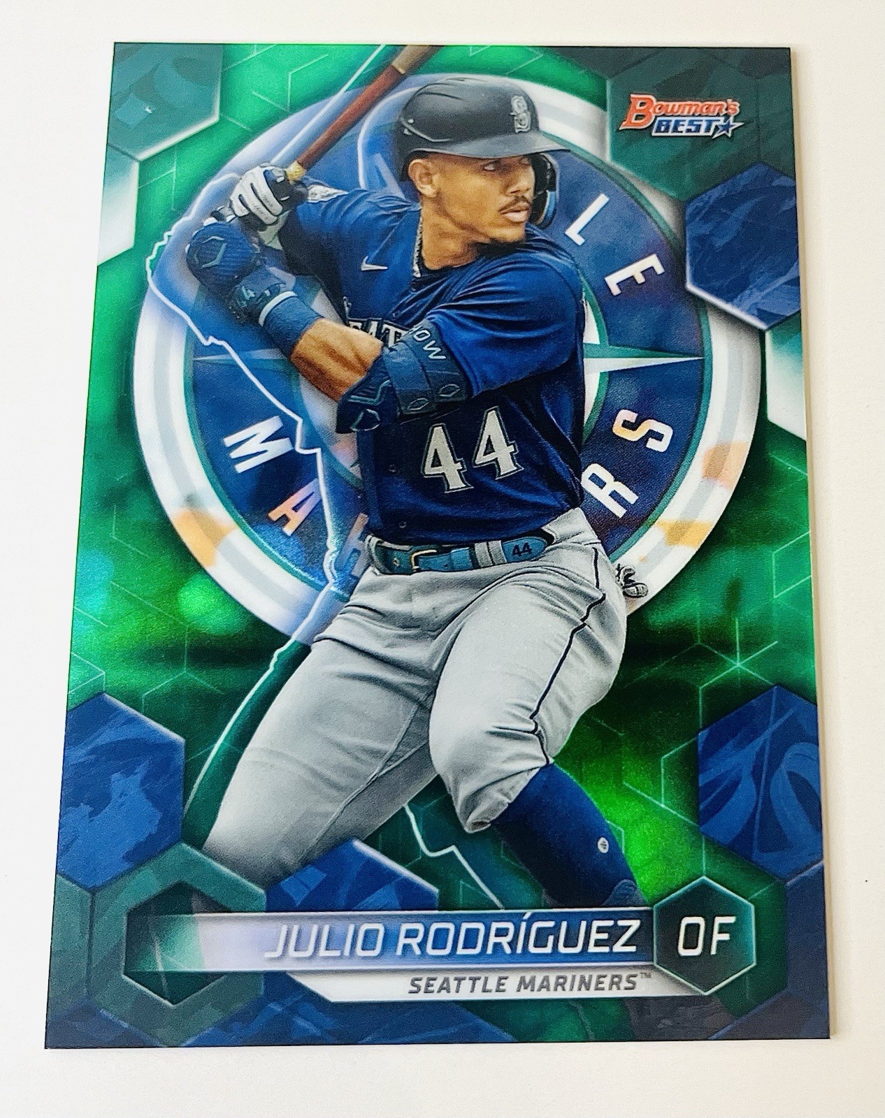 Julio Rodriguez 2023 Bowmans Best #9 Green Refractor 21/99 Mariners