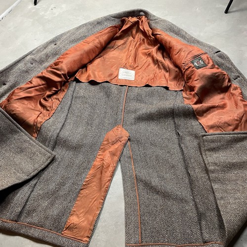 Vintage 60s Tweed Wool Overcoat Top Coat 42 Men’s Herringbone Atomic Alpagora - Picture 3 of 18