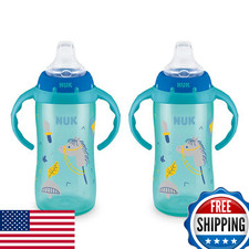 NUK 10oz Jungle Learner Cup W/ Handles, 2-Pack, Boy, Colors Vary