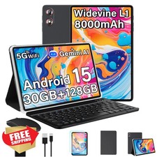 10.1" Android 15 Tablet 30GB 128GB, Keyboard, Gemini AI