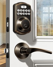 Keyless Entry Door Lock with 2 Lever Handles - Electronic Keypad Deadbolt, Ea...