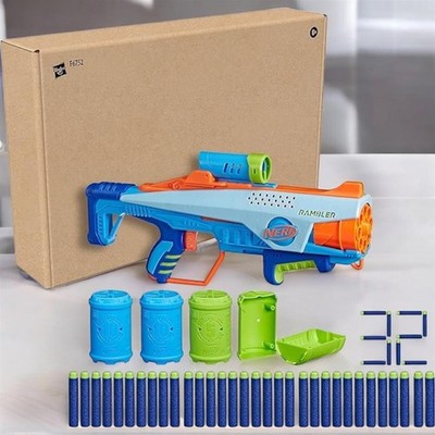 Nerf Elite Junior Rookie Pack, Easy-Play Blaster, 32 Nerf Elite Darts, 4 Ziele