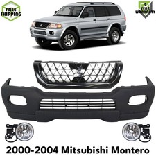 Front Bumper Cover Primed Plastic Fog Lights Kit For 00-04 Mitsubishi Montero Front Bumper Cover Primed Plastic Fog Lights Kit For 00-04 Mitsubishi Montero