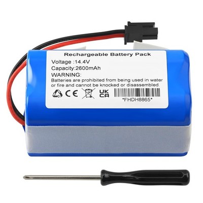 High-Capacity Replacement Battery for Robot Vacuums 14.4V 2600mAh, Compatible wi