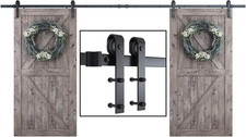 13 FT Double Barn Door Hardware Kit, Sliding Door Track-Smoothly and Quietly -In
