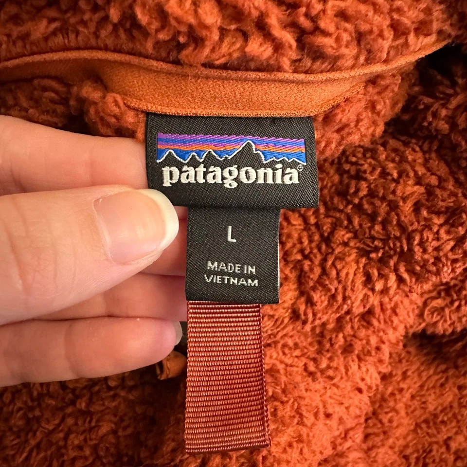 Chaqueta Patagonia Para Mujer Los Gatos Polar Grande Rojo Óxido Rebaba 1/4 Cremallera Suave Acogedora Foto 2 de 4