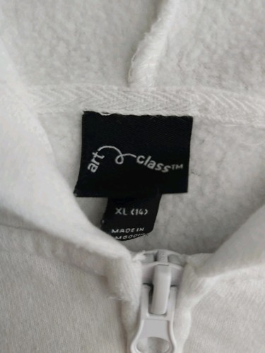 Art Class Girls Full-Zip Hoodie Sweatshirt White Size XL 14 - Picture 6 of 8