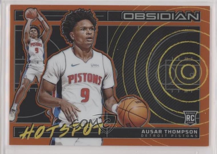 2023 Obsidian Hotspot Electric Etch Orange Flood 12/75 Ausar Thompson Rookie RC