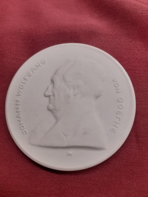 ''Meissen'' Medaille Plakette ''Johann Wolfgang von Goethe'' ''Goethe Theater''