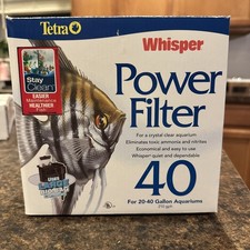 Tetra Whisper POWER FILTER 40 - 210 gph for 20-40 Gal. Aquariums Bio-Bag Cart.