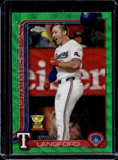 2025 Topps Chrome Wyatt Langford Green Wave Refractor #/99 Rangers