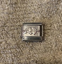 Image of New Elephant Silver Italian Charm Fits 9mm Classic Nomination Bracelet