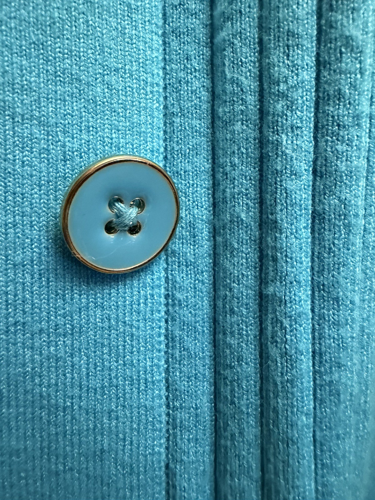 Talbots Turquoise Ribbed Long Button Cardigan WIT… - image 5