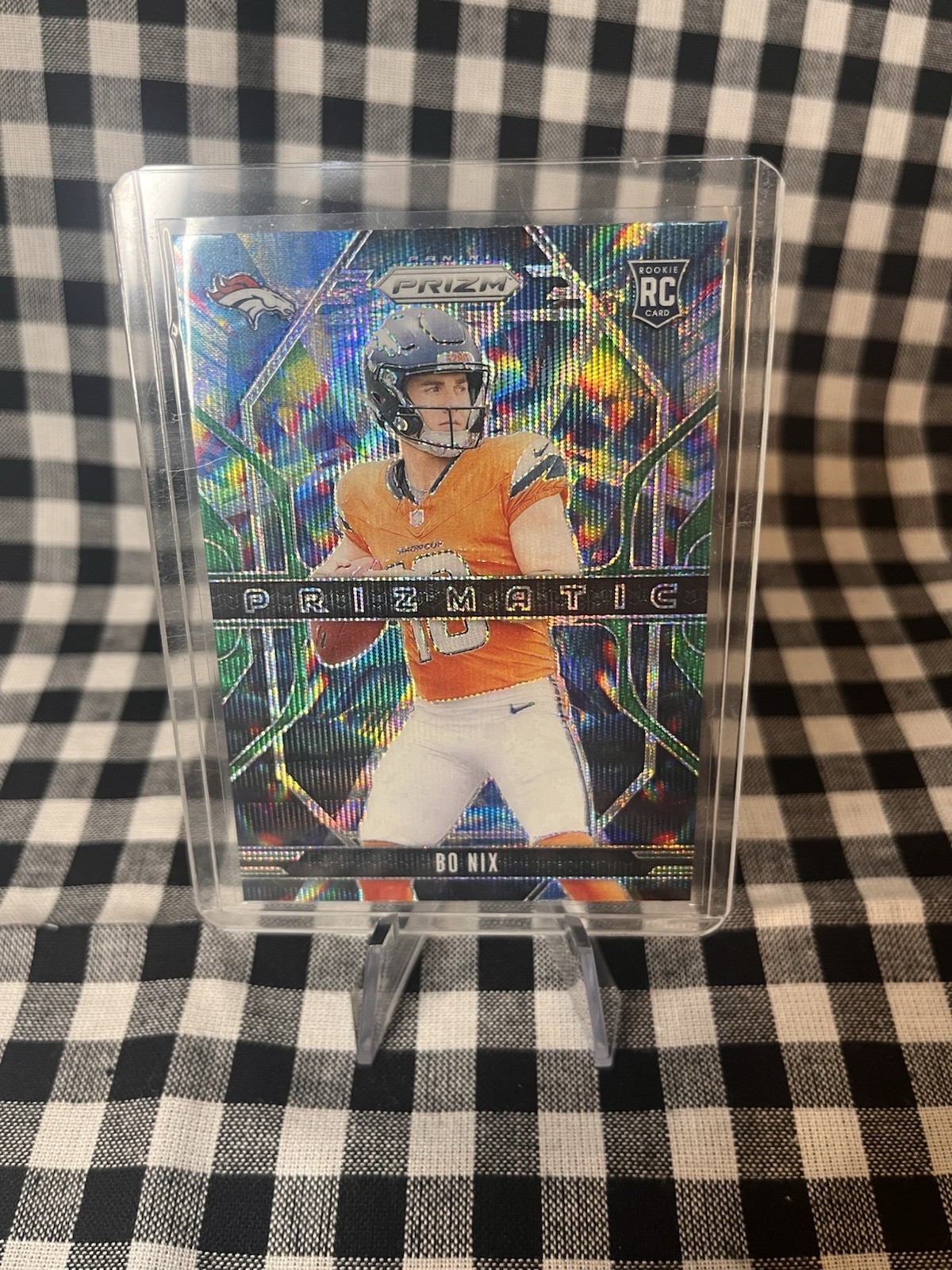 2024 Panini Prizm - Prizmatic Bo Nix #11 Green Wave Prizm (RC)