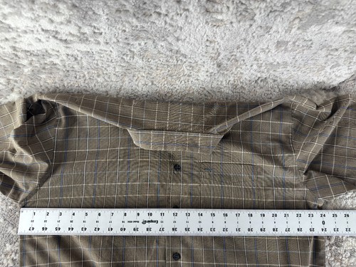 Van Heusen Size L 16-16.5 Wrinkle Free Checker Casual Button Shirt Gray - Picture 5 of 8
