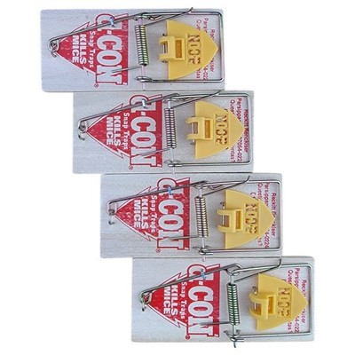 d-CON ALL-SET 4-Count Pre-Baited Wooden Mice Traps 