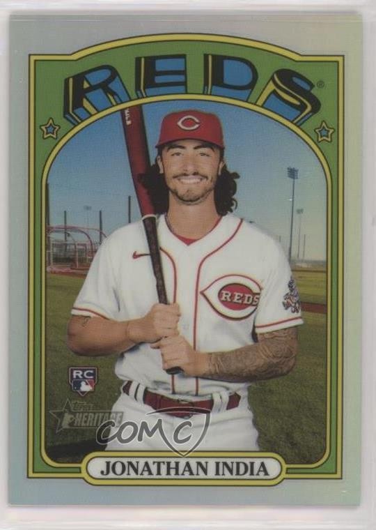 2021 Topps Heritage High Number Chrome Refractor 179/572 Jonathan India #541 0c6
