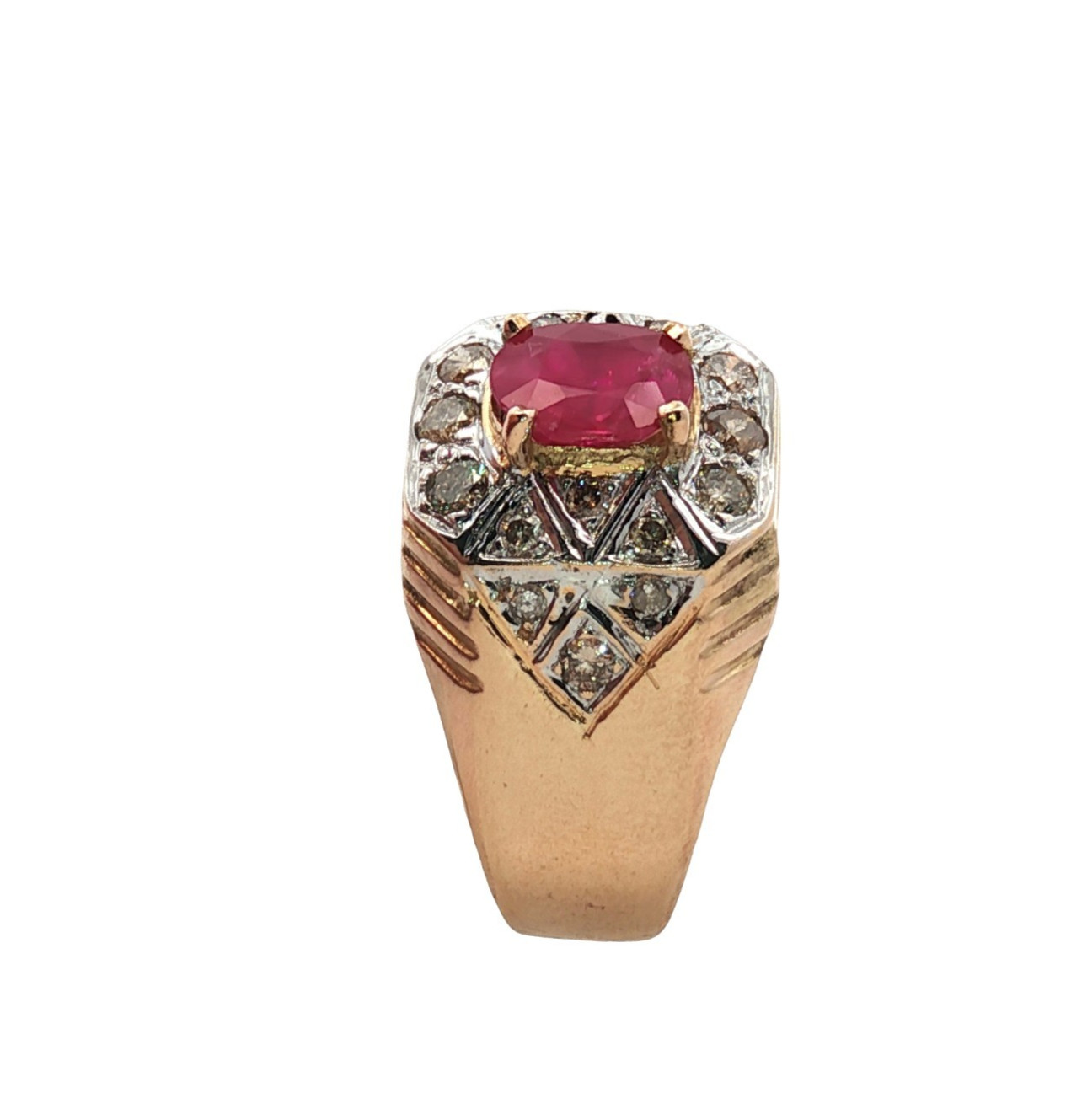 Exquisite 9ct Gold Ring Featuring Oval Ruby and S… - image 10