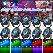 10X Rechargeable Par Lights 90W RGB Battery Wireless 60LED DJ Uplights w/Remote
