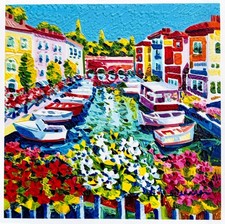 ATHOS FACCINCANI 30x30 serigrafia su cartone "Peschiera, dove riposare il cuore"