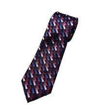 BESPOKE Jacquard Multi-Color Geometric Block Tie 3" x 59.5"