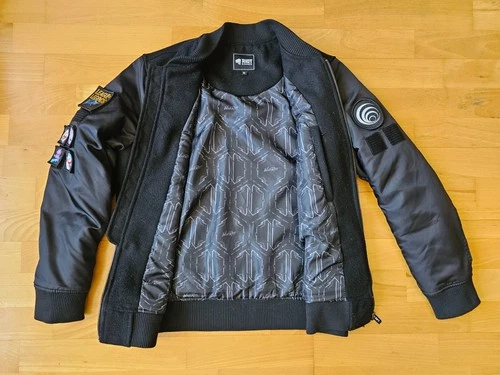 Riot Games League of Legends Wild Rift Varsity Bomber Jacket Black XS Rare image 2