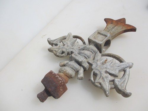 Antique Iron Finial Fence Top Mount Old Victorian Vintage Gothic 10"H - Picture 10 of 12