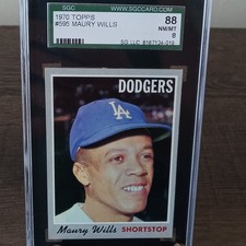 1970 Topps, 6th Series, Maury Wills High #595 PSA 88 NM/MT 8  L.A Dodgers