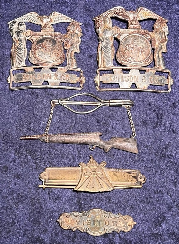 Wilson & Co. Police Badge Victorian Bar Brooch Pin Hunting Rifle Visitor One Lot