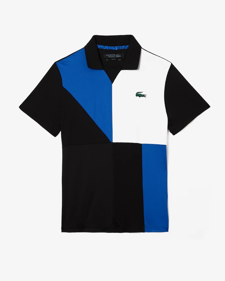 Lacoste Men's Slim Fit Black Colorblock Breathable Sport Polo Size Small thumbnail 4