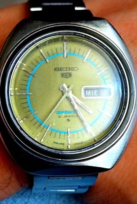 Seiko 5 Sports Automatic 6119-8450 Vintage Uhr Day Date Japan Made Oversize 