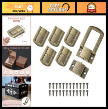 6 Pack Metal Toggle Catch Lock Hasp Latches for Jewelry Box, Suitcase, Retro Cla