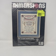 DIMENSIONS CROSS STITCH KIT VERA'S VICTORIAN WEDDING RECORD 3675 PERSONALIZED
