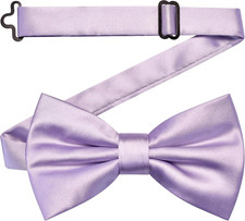 Solid Color Pre-tied Bow Tie Quality Adjustable Bowtie for Men Party Wedding