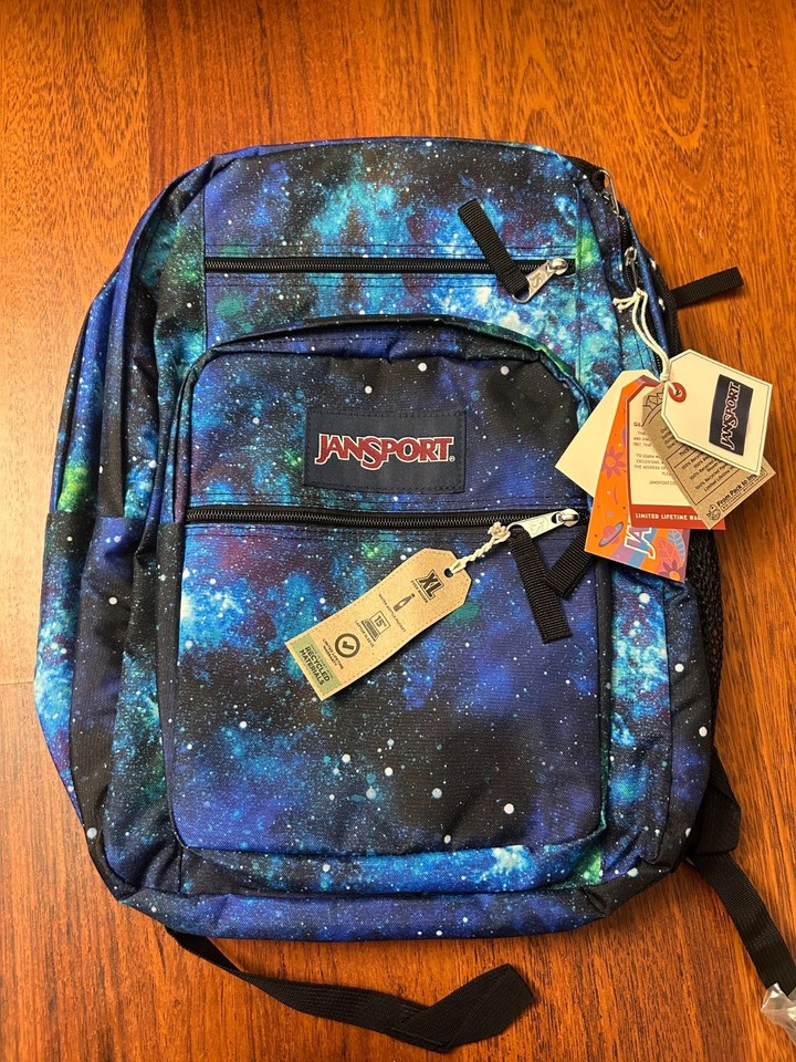 JanSport Big Student Backpack Cyber space Galaxy 34L NWT Laptop JS0A47JKAO3